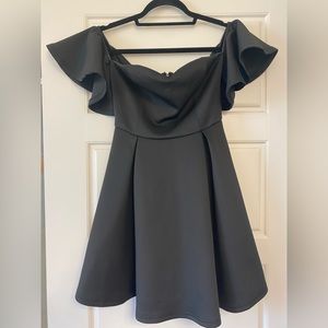 Black Ruffle Sleeve Dress
